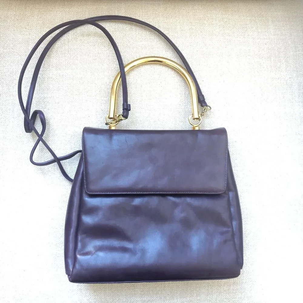 Joseph B Exclusive New York Purple Satchel Bag